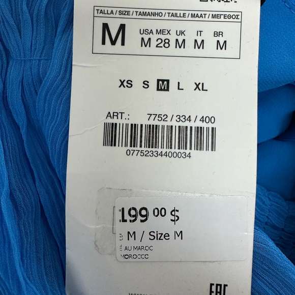 New Zara Blue MIDI Chiffon Dress in Size Medium - Picture 4 of 4